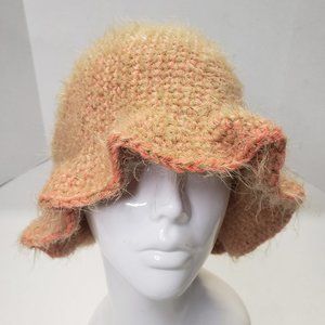 Women's Multicolor Ombre Crochet Handmade Wavy Fuzzy Unique Cute Bucket Hat